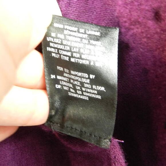 Sleeping On Snow Felted Wool Cardigan Sz S Jewel Tone Purple Open Front - Picture 5 of 8